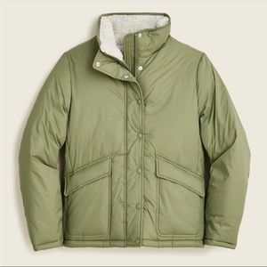 J. Crew Sherpa Lined Puffer Jacket with Primaloft
